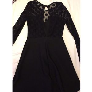 Black Long Sleeve Homecoming Dress